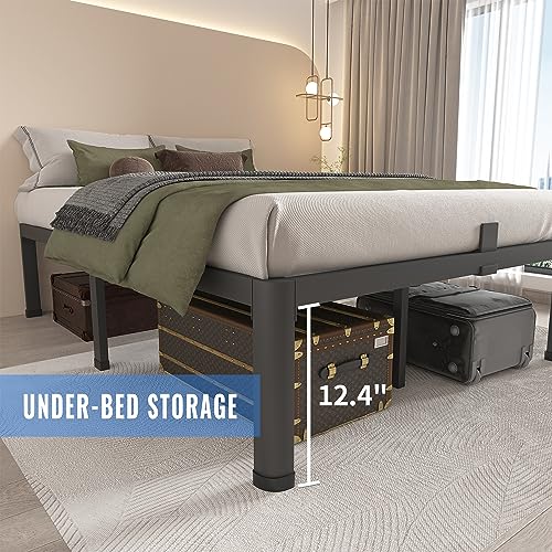 14 Inch Full Size Metal Platform Bed Frame with Round Corner Legs