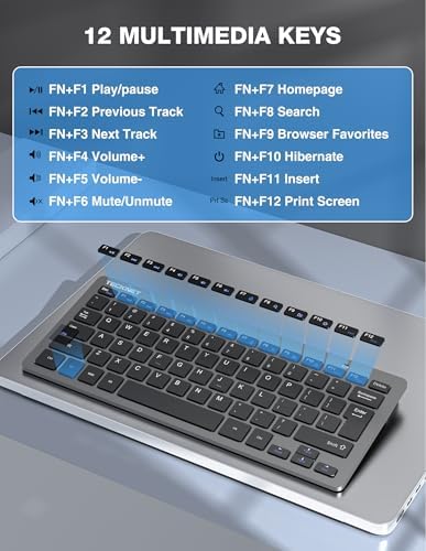 TECKNET Wireless Keyboard and Mouse Combo, Mini Cordless Computer Keyboard and Mouse Set 2.4GHz, Silent Adjustable 1600 DPI, Quiet Click, Lag-Free for Computer, Laptop, PC, Windows, Mac, Chrome OS(GS)