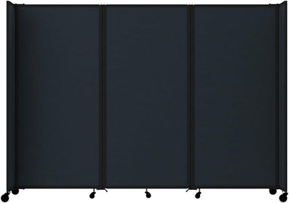 Versare Room Divider 360 Portable Wall Partition | Folding Panels | Large Freestanding Divider | Locking Wheels | Temporary Room Separator