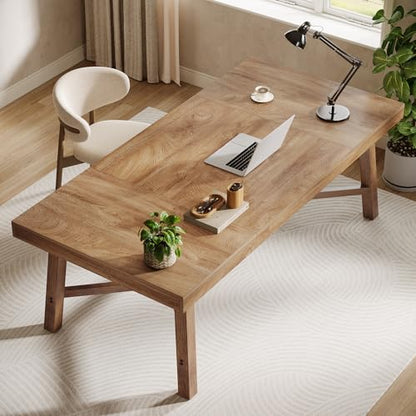 Tribesigns 71-Inch Executive Desk, Farmhouse Computer Desk for Home Office