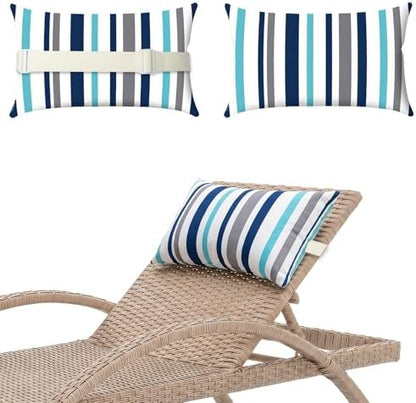 Chaise Lounge Head Pillow Oudoor Patio Pillow with Elastic Strap