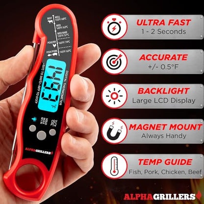 Instant Read Meat Thermometer Digital, Cooking, Food, Grill