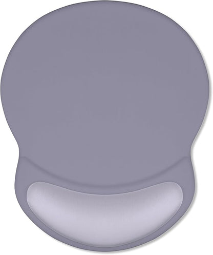 ITNRSIIET Ergonomic Mouse Pad with Comfort Gel Wrist Rest, Non-Slip PU Base, Smooth Textured Surface, Reduces Hand Fatigue & Wrist Pain, 8.7 x 7.2 Inch for Office Gaming Home, Mist Gray