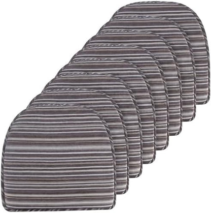 Klear Vu Raindrop The Gripper Non Slip Chair Cushions, Soft & Comfortable Seat Pad, Sitting Pillow for Kitchen, Dining or Office, 8 Count (Pack of 1), Driftwood Stripe