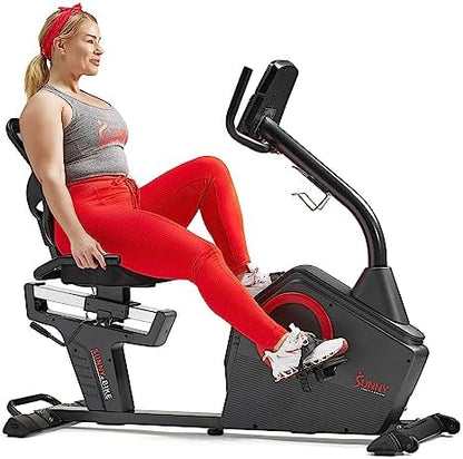 Sunny Health & Fitness Smart Recumbent Bike for Indoor Low Impact Cardio
