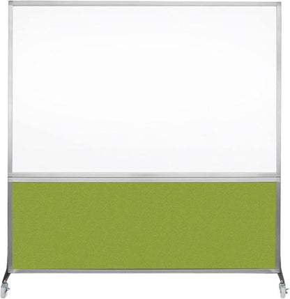 DivideWrite Mobile Whiteboard | Double Sided Dry Erase Board | Portable Office Cubicle Partition | Display for Classrooms, Conference Rooms, Meeting Areas and More | Ocean Fabric 5' Wide X 6' Tall