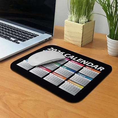 Non-Slip Rectangle Mousepad, WIRESTER Year 2026 Calendar Mouse Pad for Home, Office and Gaming Desk