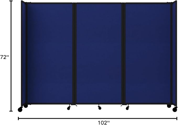 Versare Room Divider 360 Portable Wall Partition | Folding Panels | Large Freestanding Divider | Locking Wheels | Temporary Room Separator