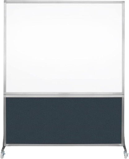 DivideWrite Mobile Whiteboard | Double Sided Dry Erase Board | Portable Office Cubicle Partition | Display for Classrooms, Conference Rooms, Meeting Areas and More | Blue Spruce 5' Wide x 6' Tall