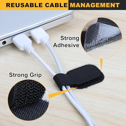 SummerBrite Under Desk Cable Management, Reusable Wire Organizers, 40 Pack