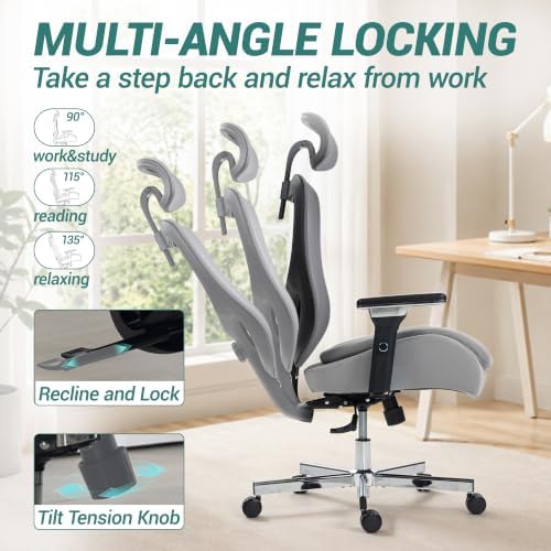 450LBS Ergonomic Mesh Office Chair with 4D Armrests