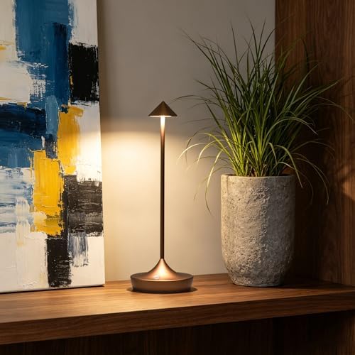 Cordless Rechargeable LED Table Lamp Set of 2, Mocha