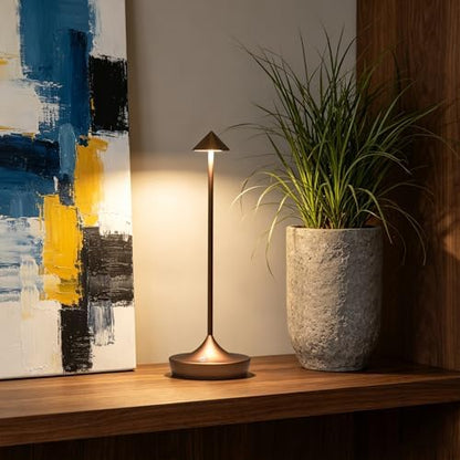 Cordless Rechargeable LED Table Lamp Set of 2, Mocha