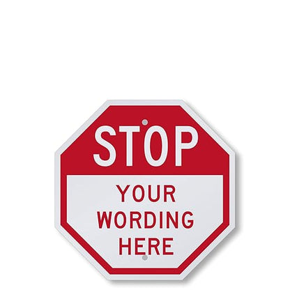 SmartSign Custom STOP Sign 12" x 12" 3M Engineer Grade Reflective Aluminum, Personalized Metal Sign for Outdoor, Parking Lots, Gate, Garages, USA-Made