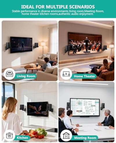 WALI Surround Sound Speaker Wall Mount with Adjustable Swivel Tilt Angle
