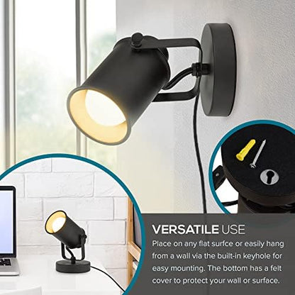 Catalina Lighting Modern Multipurpose Spotlight Desk or Wall Mount Accent Lamp, 6", Dark Bronze, Set of 2