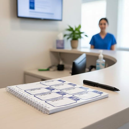 Specialist ID Visitor Log Book for Business or Schools - Expiring Visitor Sticker Badges and Sign in Book with Carbon Copy Record Keeping for Guest Tracking - Spiral Binder Registry (500 Badges)