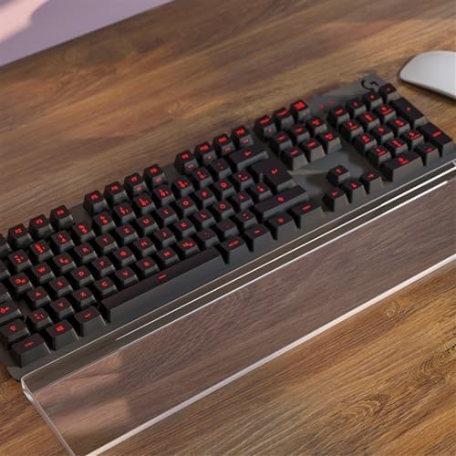 Custom Acrylic Keyboard Wrist Rest, Transparent/Frosted RGB Wrist Pad for Mechanical Keyboard (Color : Transparent, Size : 100%)