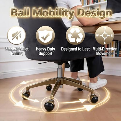 Zerobe 2" Ball Caster Wheels: Antique Brass Swivel Casters (8-Pack)