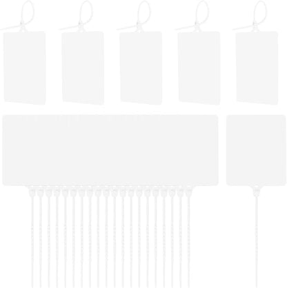 MECCANIXITY Plastic Seals Shipping Tags, for Basket Labels Cable Labels Tags Product Identification Tags, Logistics Marking, Outdoor Tagging, 3.1x3.9 Inch White 100Packs