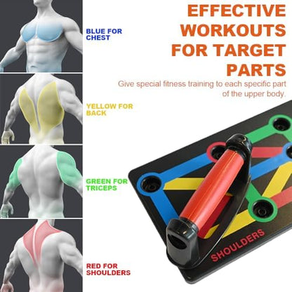 Ram® Foldable 24 IN 1 Multi Function Fat Burn Strength Training Push Up Board Upper Body Chest Back Triceps Home Gym Workout