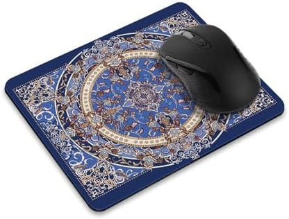 Non-Slip Rectangle Mousepad, WIRESTER Vintage Oriental Blue Persian Floral Rug Mouse Pad for Home, Office and Gaming Desk
