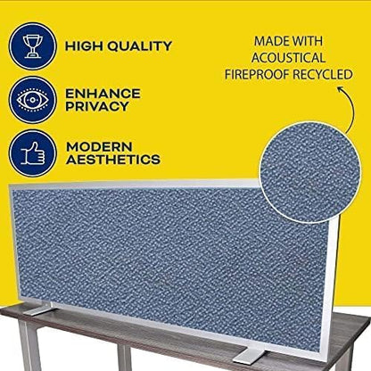 OBEX Acoustical Free Standing Privacy Screen, Cubicle Accessories Desk Privacy Panel, Desk Dividers for Office, Office Furniture Partitions Portable Sound Proof Dividers, 18" x 30", Twilight