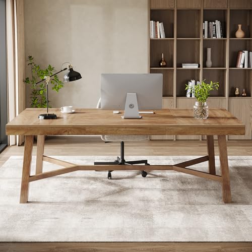Tribesigns 71-Inch Executive Desk, Farmhouse Computer Desk for Home Office