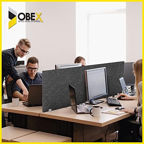 OBEX Free Standing Desk PET Privacy Screen, Table Top Home & Office Furniture Partitions and Dividers, Portable Workstation Freestanding Panels, 24" x 24" Stone
