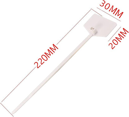 8 in Marker Nylon Cable Ties, Plastic Water Proof Tags, Self-Locking Written-on Cable Marker, Security Seals Label for Cabling, Wire Marking Label, Shipping Hanging Tags - Mulit colors/ 100pcs
