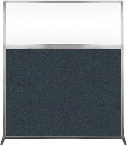 Versare Hush Screen Portable Room Divider | Workstation Wall Divider | Freestanding Privacy Hush Panels | Clear Windows | Fabric Office Divider Screen | Great for Room Separation