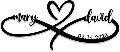 Personalized Valentine's Day Gift, Infinity Heart Wall Decor, Personalized Infinity Sign,Metal Infinity Sign with Names, Infinity Sign Wall Decor, Custom Infinity Heart Sign, Infinity Metal Wall Art