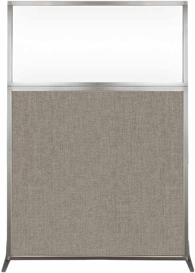 Versare Hush Screen Portable Room Divider | Workstation Wall Divider | Freestanding Privacy Hush Panels | Clear Windows | Fabric Office Divider Screen | Great for Room Separation