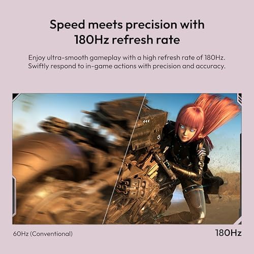 Pixio PX278 Wave Pink 27 inch 180Hz Refresh Rate Quad HD 1440p Resolution Fast IPS Panel 1ms GTG Response Time Built-in Speakers Gaming Monitor with AMD FreeSync