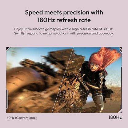 Pixio PX278 Wave Pink 27 inch 180Hz Refresh Rate Quad HD 1440p Resolution Fast IPS Panel 1ms GTG Response Time Built-in Speakers Gaming Monitor with AMD FreeSync