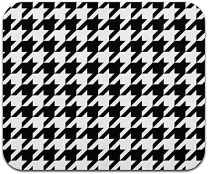 Non-Slip Rectangle Mousepad, WIRESTER Black Houndstooth Mouse Pad for Home, Office and Gaming Desk
