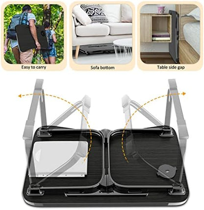 Fayquaze Lap Laptop Desk, Portable Foldable Laptop Bed Table with Storage Drawer and Cup Holder, Lap Desk Lap Bed Stand Tray Table Serving Tray for Eating, Reading and Working