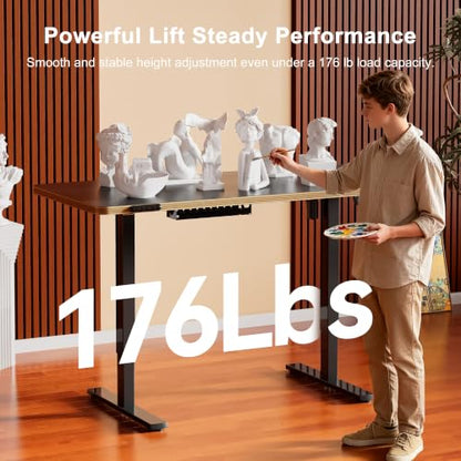 48 Inch Standing Desk with Wheels, USB-C Port, Cable Management