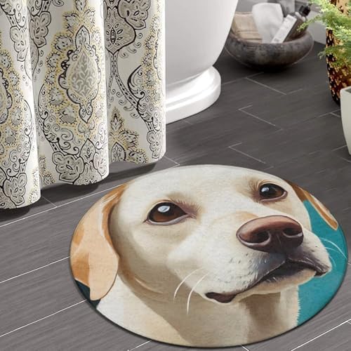 Circular Rugs Large Modern Round Area Rug Fashion Decor Mat for Home Office Retriever Dog