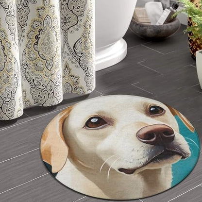 Circular Rugs Large Modern Round Area Rug Fashion Decor Mat for Home Office Retriever Dog