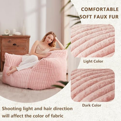 Achicsofar Bean Bag Chair for Adults Teens, Giant Faux Fur Beanbag Armchair