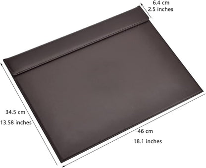KINGFOM 18''x14'' Large Rectangle A3 Desk Writing & Drawing Desk Pad &Board Table Protector Mat with Paper Clip on Top Brown
