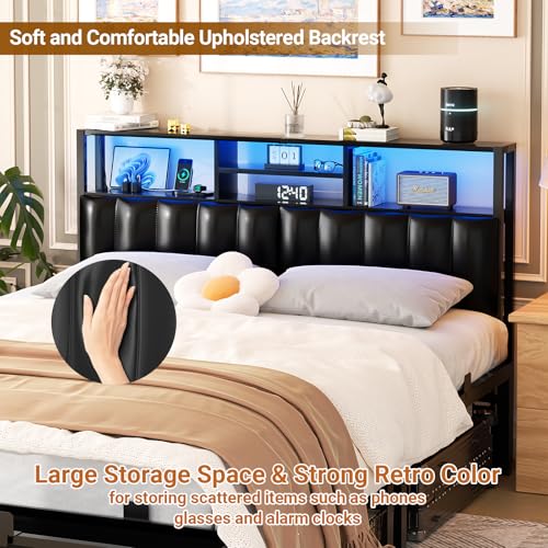 Headboard for Queen Size Bed with Storage, Upholstered Headboards