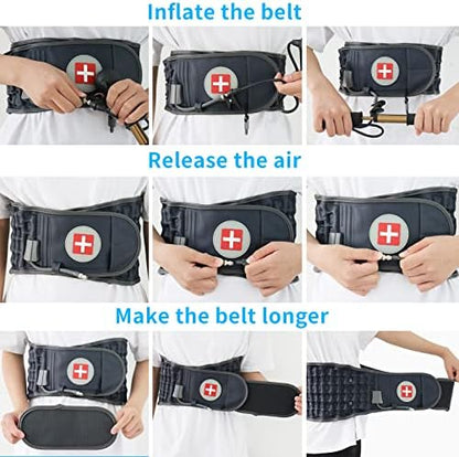 Decompression Back Belt, Inflatable Back Brace for Back Pain, Blue
