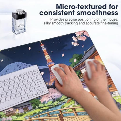 Durable Desk Pad 31.5x15.7 Inch - Thick XXL Mouse Pad, Bridge