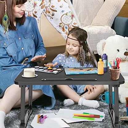 Fayquaze Lap Laptop Desk, Portable Foldable Laptop Bed Table with Storage Drawer and Cup Holder, Lap Desk Lap Bed Stand Tray Table Serving Tray for Eating, Reading and Working
