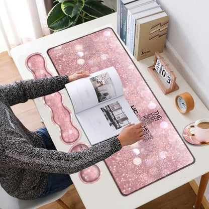 4 in 1 Mouse Pad Combo, Large Gaming Mouse Pad + Keyboard Wrist Support + Mouse Wrist Rest + Coaster, Table Pad 31.5 "x 11.8" with Memory Foam Ergonomic Wrist Pad Set, God Jesus Christ