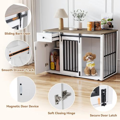 44" Dog Crate Furniture, Dog Kennel (44" Left Facing Door)