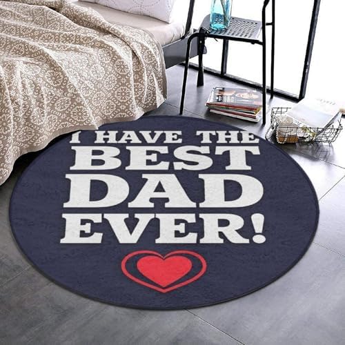 Circular Rugs Large Modern Round Area Rug Fashion Decor Mat for Home Office Best Dad Ever Heart