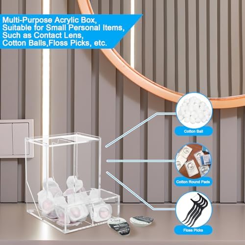 Beautyflier Disposable Daily Contact Lens Dispenser, Desktop and Wall Mounted 2 IN 1- Universal for All Brands, Dispenser, Organizer, & Storage for Contact Lenses, Cosmetic Contact lenses (Clear)